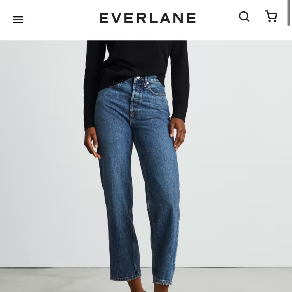 Everlane Women's the rigid way high rise Blue Jeans